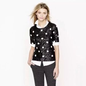 J.Crew sequined polka dot top